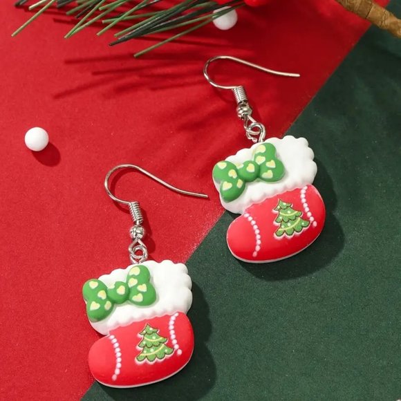 3/$12~Christmas Stocking Earrings - Picture 1 of 4